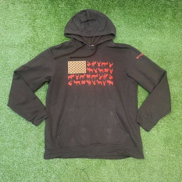 Columbia PHG Game Flag Hoodie Brown Hunting Dog Men’s - Picture 1 of 3